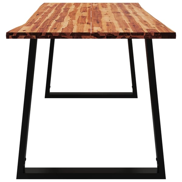vidaXL Spisebord med naturlig kant 160x80x75 cm heltre akasie