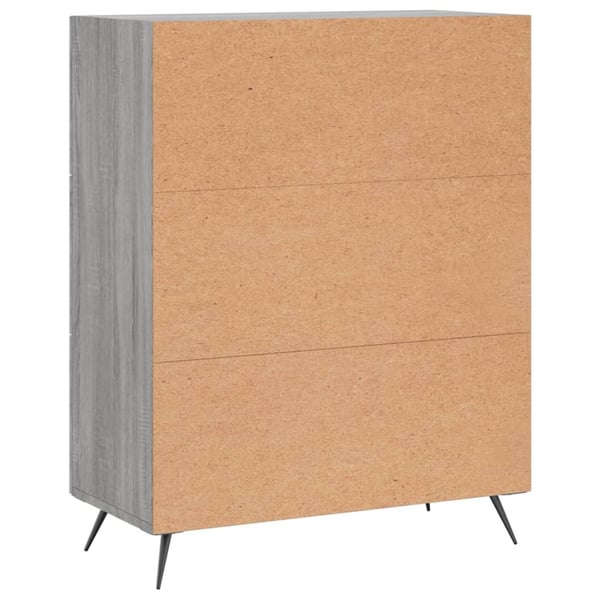 vidaXL Kommode grå sonoma 69,5x34x90 cm konstruert tre
