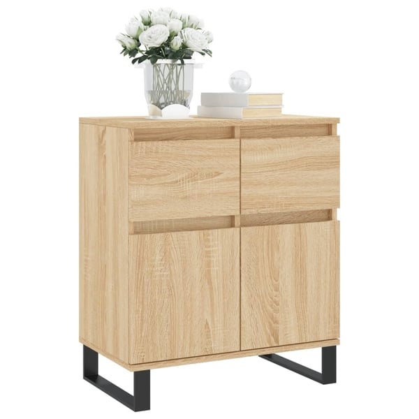 vidaXL Skjenk sonoma eik 60x35x70 cm konstruert tre