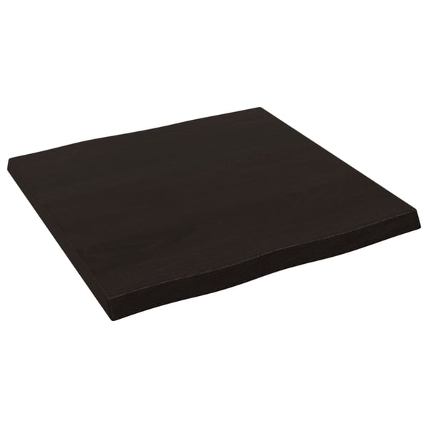 vidaXL bordplade 60x60x(2-4) cm naturlig kant behandlet træ mørkebrun