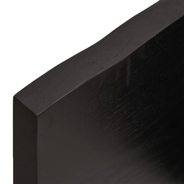 vidaXL bordplade 60x60x(2-4) cm naturlig kant behandlet træ mørkebrun