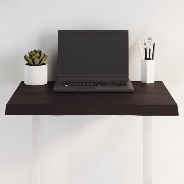 vidaXL bordplade 60x60x(2-4) cm naturlig kant behandlet træ mørkebrun