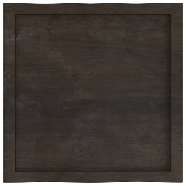vidaXL bordplade 60x60x(2-4) cm naturlig kant behandlet træ mørkebrun