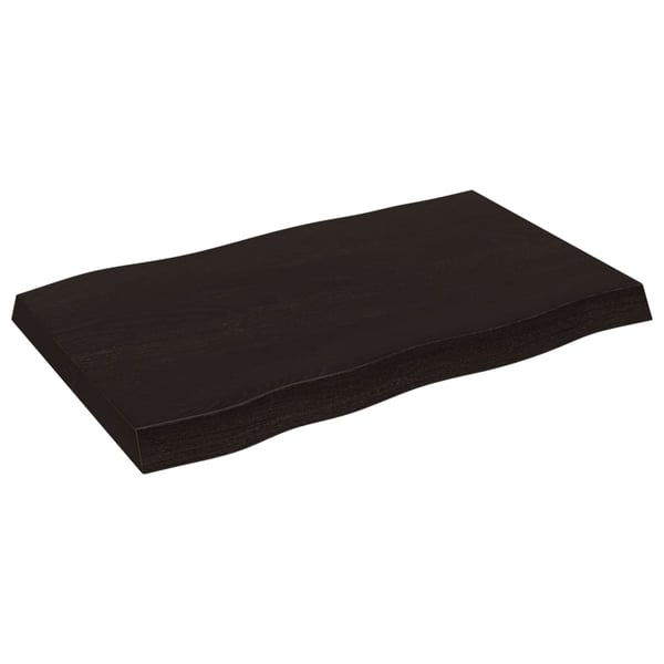 vidaXL Bordplate mørkebrun80x50x(2-6)cm behandlet heltre naturlig kant