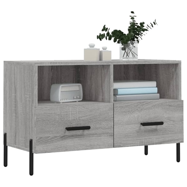 vidaXL tv-bord 80x36x50 cm konstrueret træ grå sonoma-eg