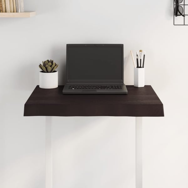 vidaXL Bordplate mørkebrun 60x50x(2-6) cm behandlet heltre naturlig