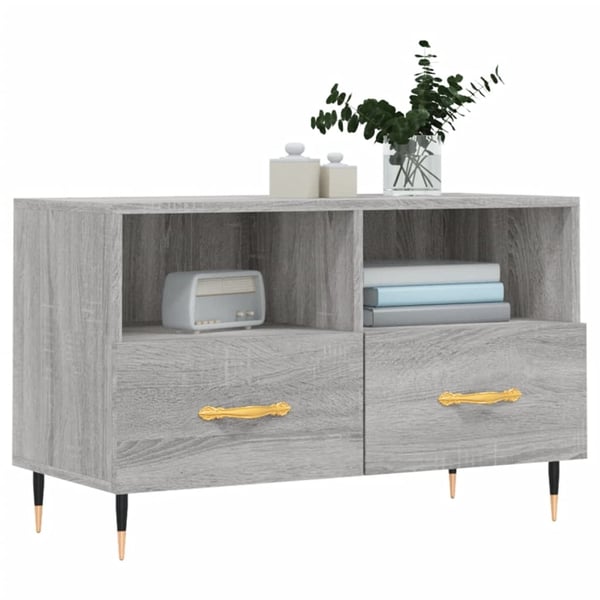 vidaXL TV-benk grå sonoma 80x36x50 cm konstruert tre