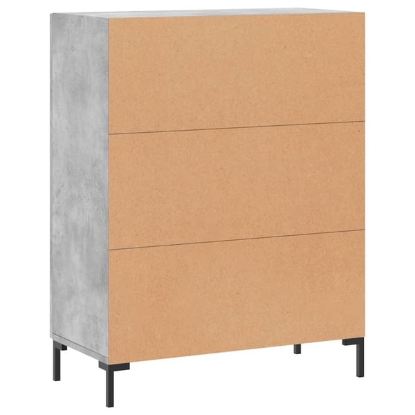 vidaXL Skjenk betonggrå 69,5x34x90 cm konstruert tre