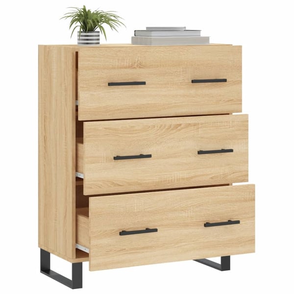 vidaXL Skjenk sonoma eik 69,5x34x90 cm konstruert tre