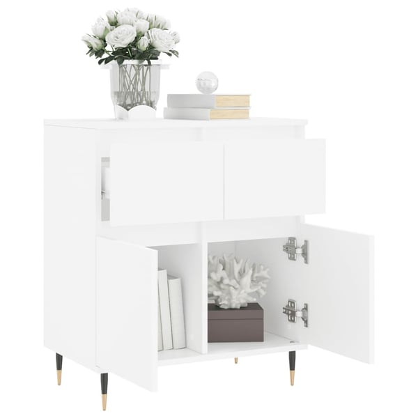 vidaXL Skjenk hvit 60x35x70 cm konstruert tre