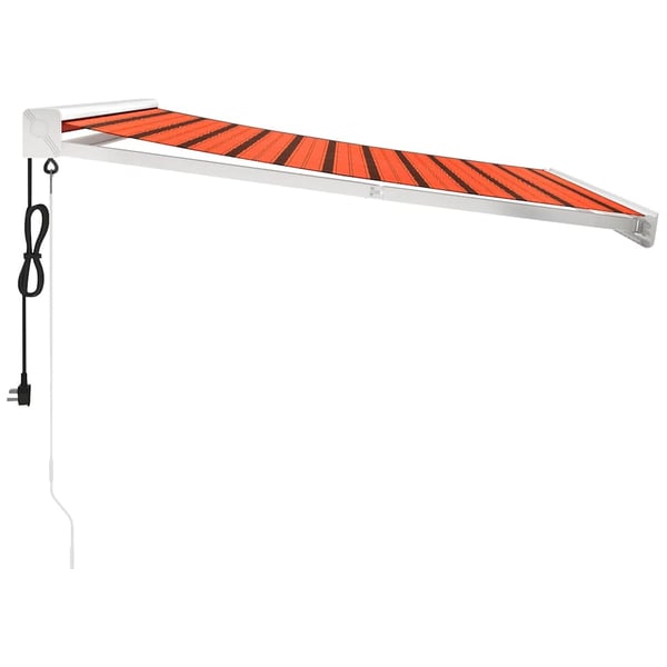 vidaXL Uttrekkbar markise oransje og brun 3,5x2,5 m stoff og aluminium