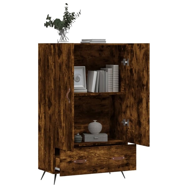 vidaXL Highboard røkt eik 69,5x31x115 cm konstruert tre
