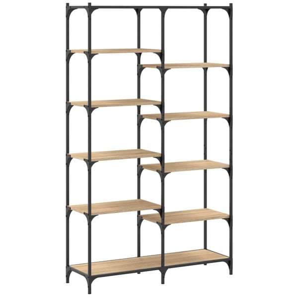 vidaXL Bokhylle sonoma eik 100x32x170 cm konstruert tre og jern