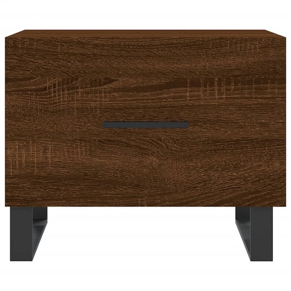 vidaXL Salongbord brun eik 50x50x40 cm konstruert tre