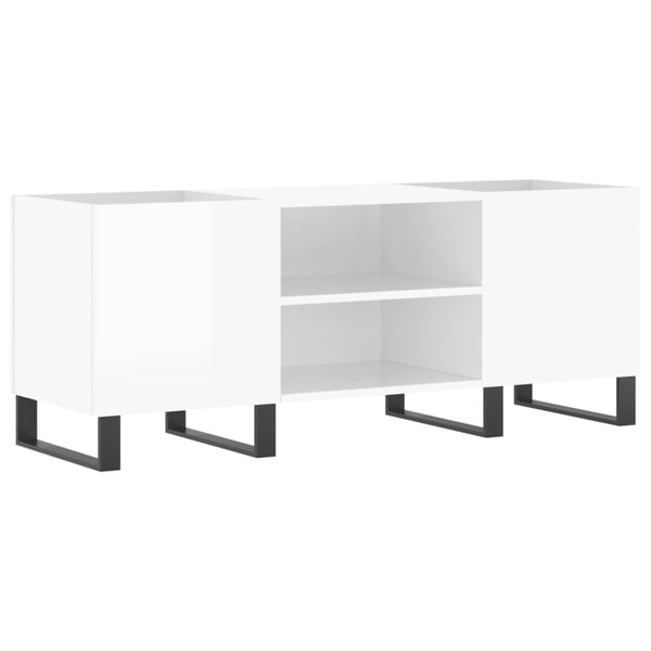 vidaXL Hifi-benk høyglans hvit 121x38x48 cm konstruert tre