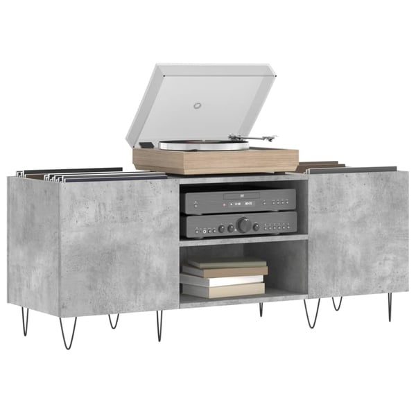 vidaXL Hifi-benk betonggrå 121x38x48 cm konstruert tre