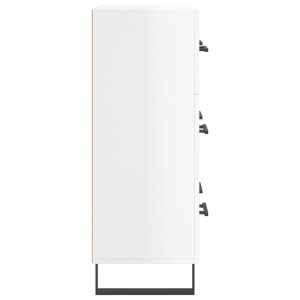 vidaXL Skjenk høyglans hvit 69,5x34x90 cm konstruert tre