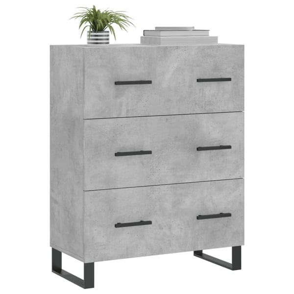 vidaXL Skjenk betonggrå 69,5x34x90 cm konstruert tre