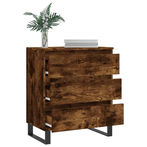 vidaXL Skjenk røkt eik 60x35x70 cm konstruert tre