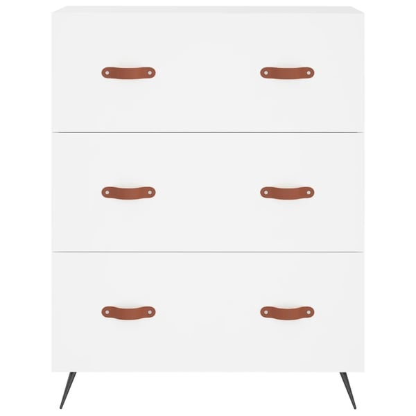 vidaXL Kommode hvit 69,5x34x90 cm konstruert tre