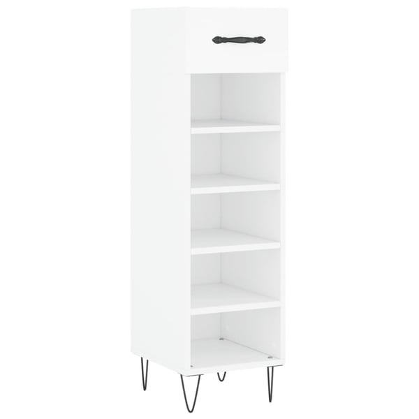 vidaXL Skohylle hvit 30x35x105 cm konstruert tre