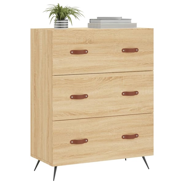 vidaXL Kommode sonoma eik 69,5x34x90 cm konstruert tre
