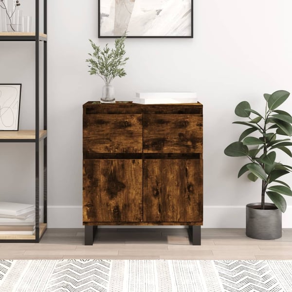 vidaXL skænk 60x35x70 cm konstrueret træ røget egetræsfarve
