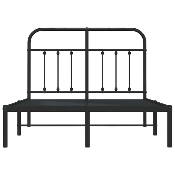 vidaXL Sengeramme i metall med hodegavl svart 120x190 cm