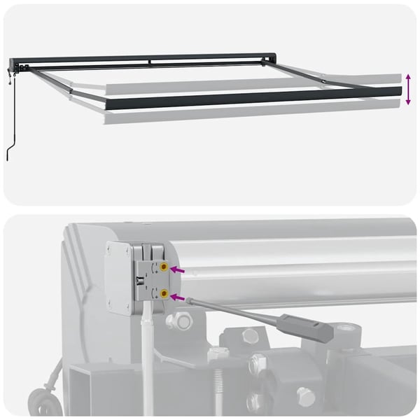vidaXL Uttrekkbar markise oransje og brun 3,5x2,5 m stoff og aluminium
