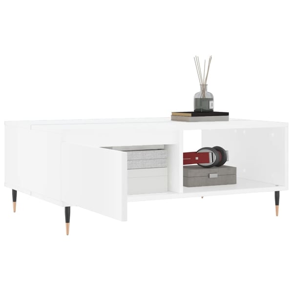 vidaXL Salongbord hvit 90x60x35 cm konstruert tre