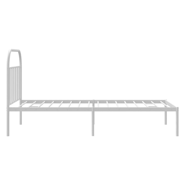 vidaXL Sengeramme i metall med hodegavl hvit 100x190 cm