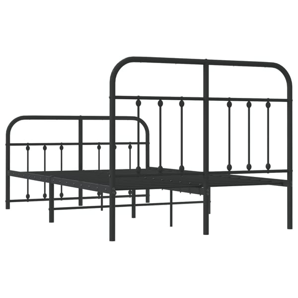vidaXL Sengeramme i metall med hode- og fotgavl svart 120x190 cm