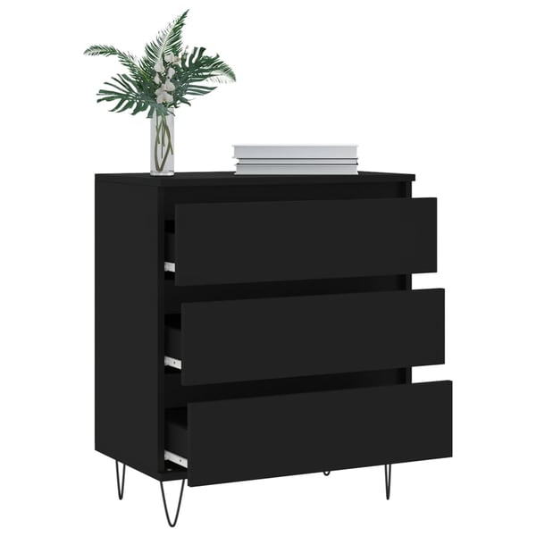 vidaXL Skjenk svart 60x35x70 cm konstruert tre