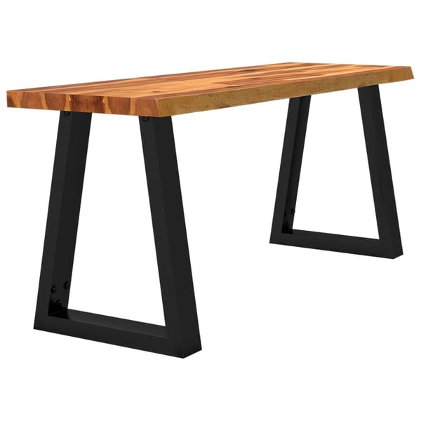 vidaXL Benk med naturlig kant 110 cm heltre akasie