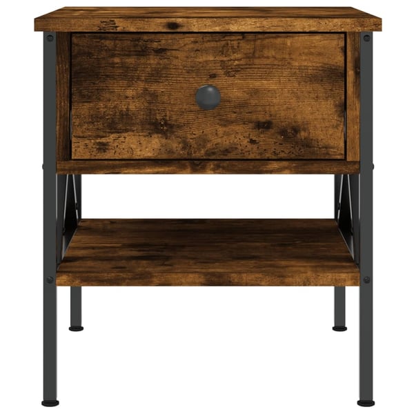 vidaXL sengeborde 2 stk. 40x42x45 cm konstrueret træ røget egetræ