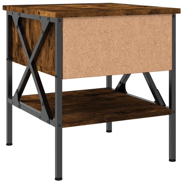 vidaXL sengeborde 2 stk. 40x42x45 cm konstrueret træ røget egetræ
