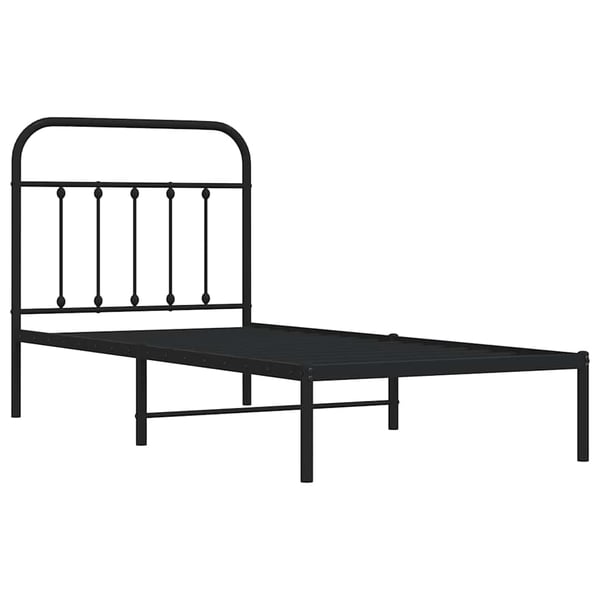 vidaXL Sengeramme i metall med hodegavl svart 90x190 cm