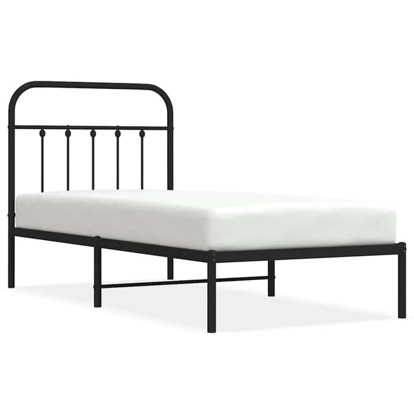 vidaXL Sengeramme i metall med hodegavl svart 90x190 cm