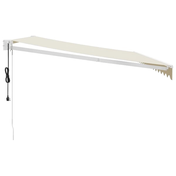 vidaXL Automatisk uttrekkbar markise kremhvit 4,5x3 m