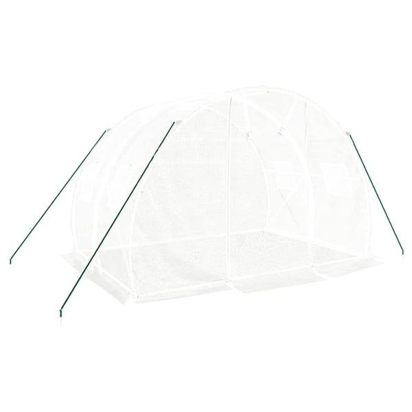vidaXL drivhus med stålstel 6 m² 3x2x2 m hvid