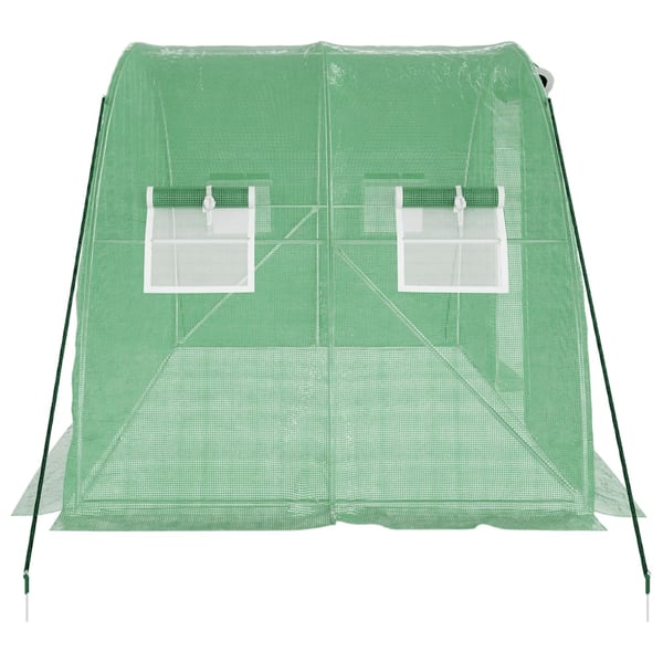 vidaXL drivhus med stålstel 8 m² 4x2x2 m grøn