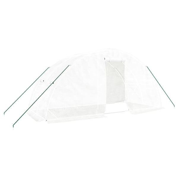 vidaXL drivhus med stålstel 10 m² 5x2x2,3 m hvid