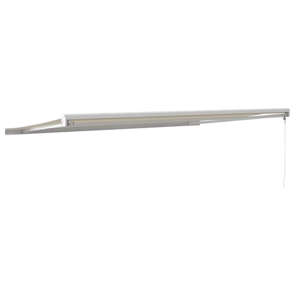 vidaXL Uttrekkbar markise kremhvit 5x3 m stoff og aluminium