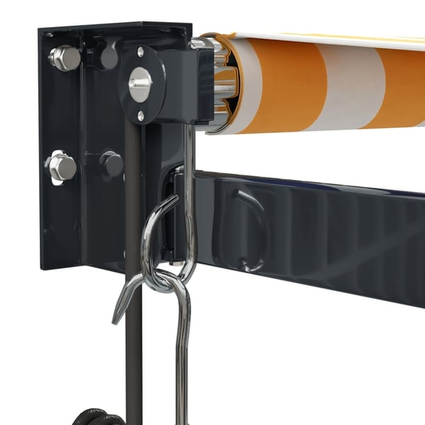 vidaXL Automatisk uttrekkbar markise gul og hvit 4x3 m