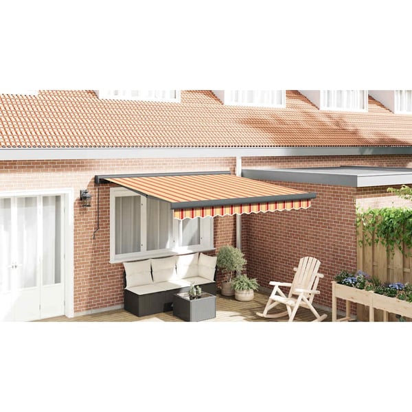 vidaXL Uttrekkbar markise gul og hvit 3,5x2,5 m stoff og aluminium