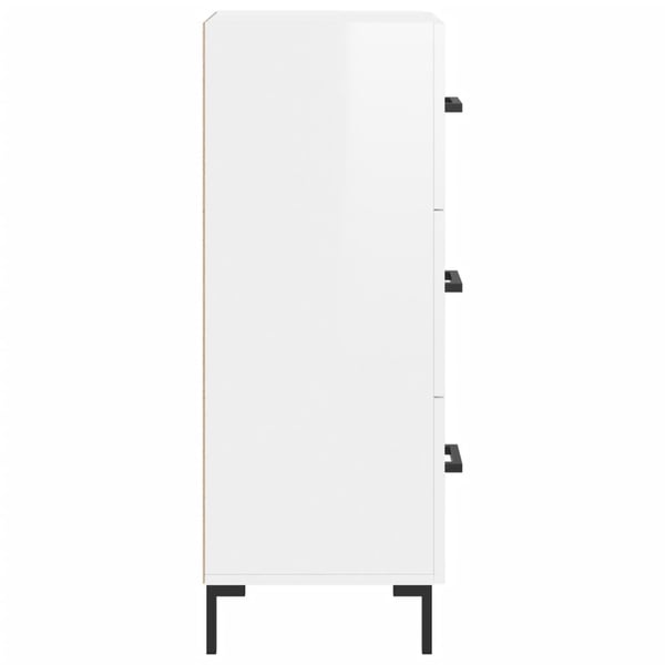 vidaXL Skjenk høyglans hvit 34,5x34x90 cm konstruert tre