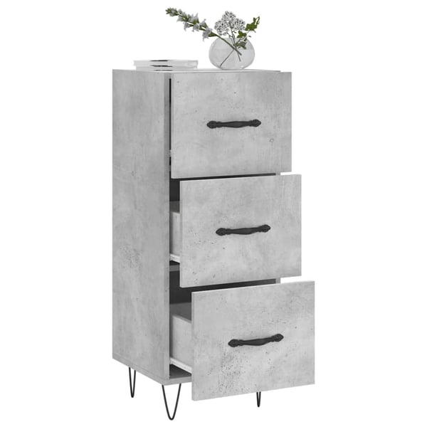 vidaXL Skjenk betonggrå 34,5x34x90 cm konstruert tre