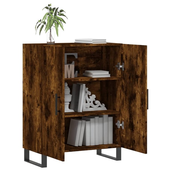 vidaXL Skjenk røkt eik 69,5x34x90 cm konstruert tre