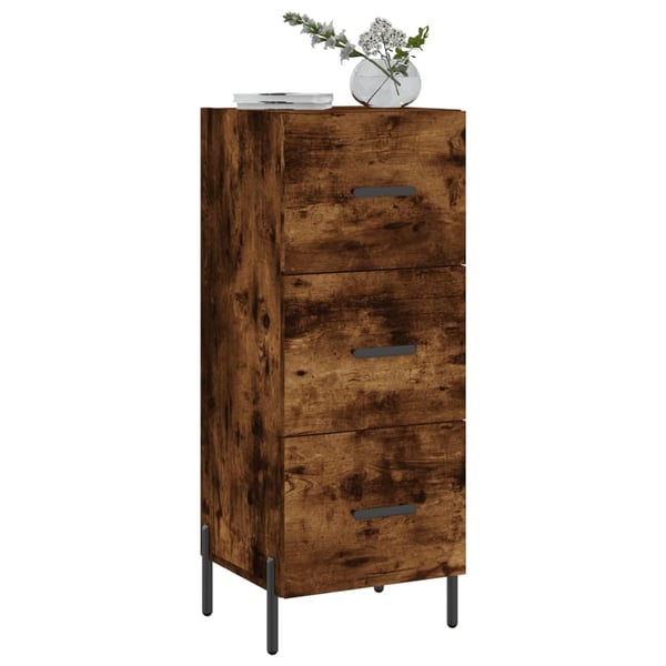 vidaXL Skjenk røkt eik 34,5x34x90 cm konstruert tre