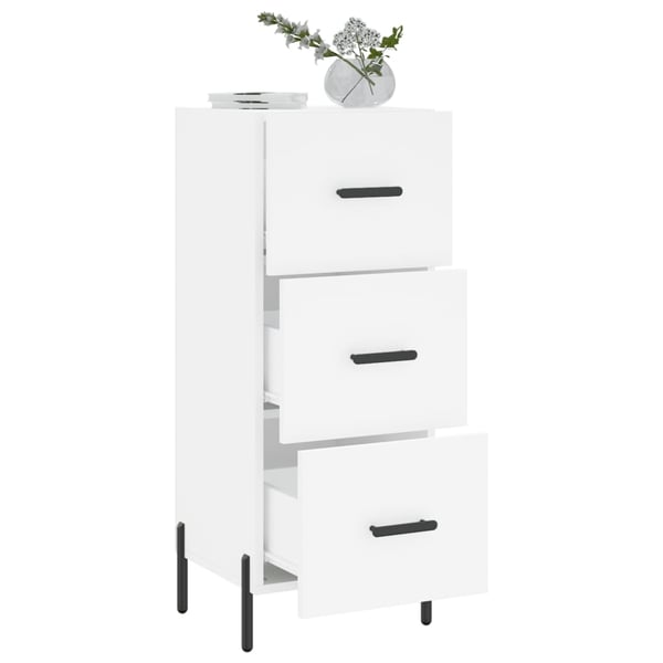 vidaXL Skjenk hvit 34,5x34x90 cm konstruert tre